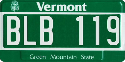 VT license plate BLB119