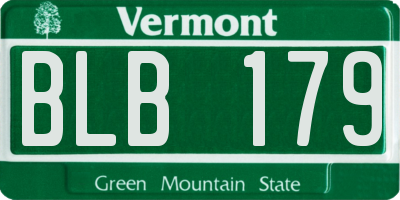 VT license plate BLB179