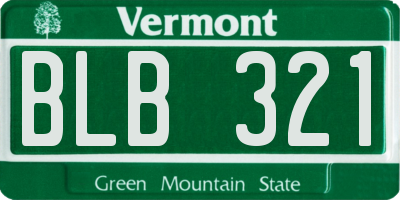 VT license plate BLB321