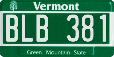 VT license plate BLB381