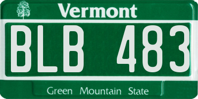 VT license plate BLB483