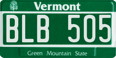 VT license plate BLB505