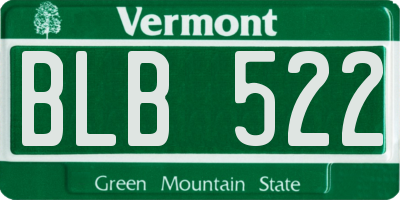 VT license plate BLB522