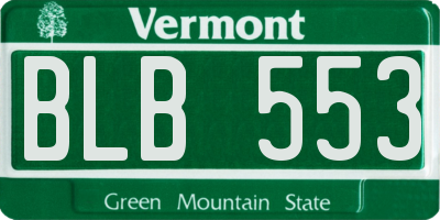VT license plate BLB553