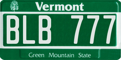 VT license plate BLB777