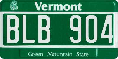 VT license plate BLB904