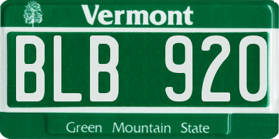 VT license plate BLB920