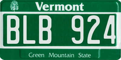 VT license plate BLB924
