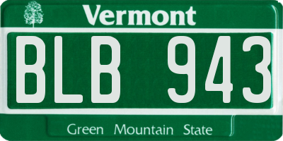 VT license plate BLB943