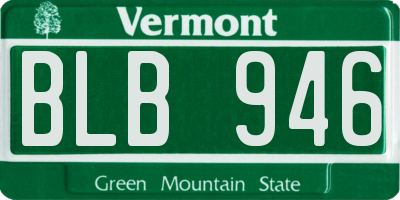 VT license plate BLB946