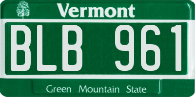 VT license plate BLB961