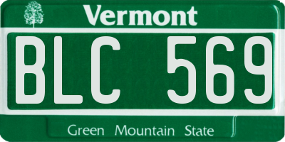 VT license plate BLC569