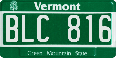 VT license plate BLC816