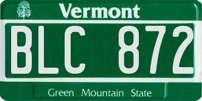 VT license plate BLC872
