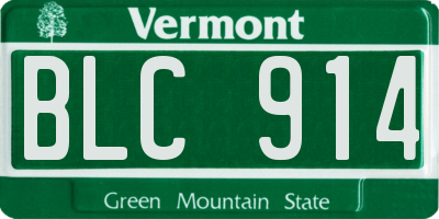 VT license plate BLC914