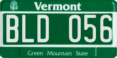 VT license plate BLD056