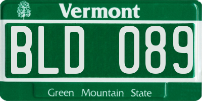 VT license plate BLD089