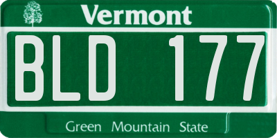 VT license plate BLD177