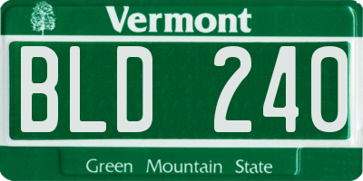 VT license plate BLD240