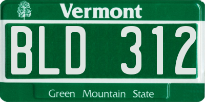 VT license plate BLD312