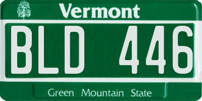 VT license plate BLD446