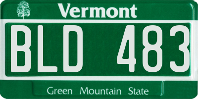 VT license plate BLD483