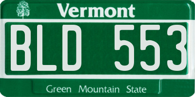 VT license plate BLD553