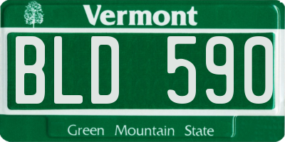VT license plate BLD590