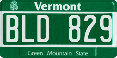 VT license plate BLD829
