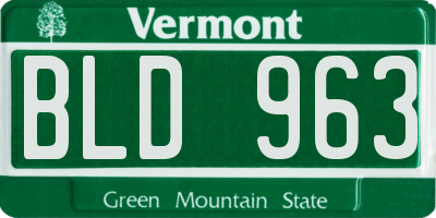 VT license plate BLD963