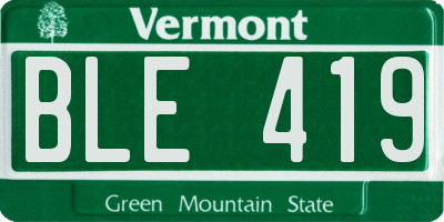 VT license plate BLE419