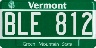 VT license plate BLE812