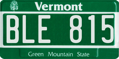 VT license plate BLE815