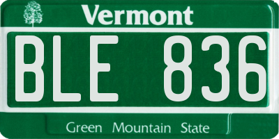 VT license plate BLE836