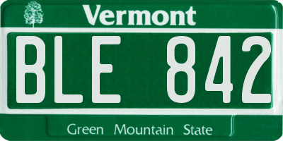 VT license plate BLE842