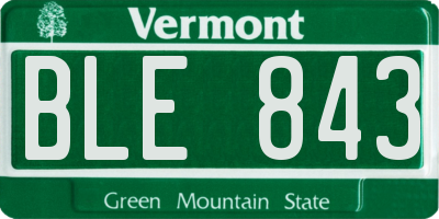 VT license plate BLE843