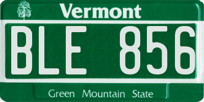 VT license plate BLE856