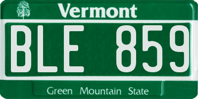 VT license plate BLE859