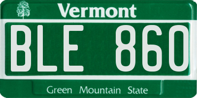 VT license plate BLE860