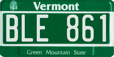 VT license plate BLE861
