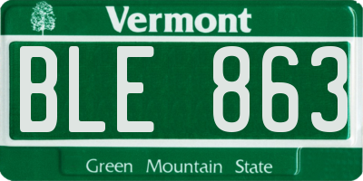 VT license plate BLE863