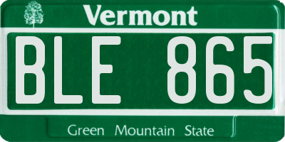 VT license plate BLE865