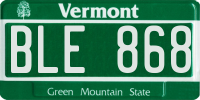 VT license plate BLE868