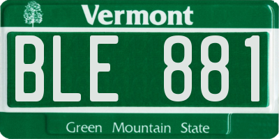 VT license plate BLE881