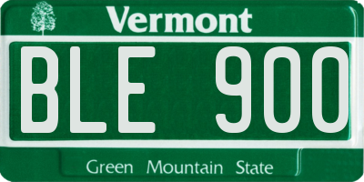 VT license plate BLE900