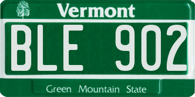 VT license plate BLE902