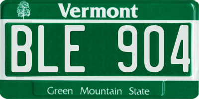 VT license plate BLE904