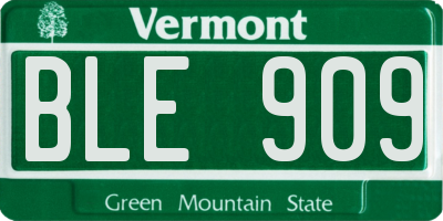 VT license plate BLE909