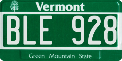 VT license plate BLE928