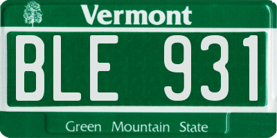 VT license plate BLE931